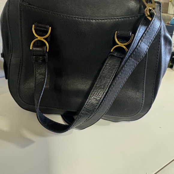 Fossil black leather bag with removable crossbody bag and gold hard ware - Picture 8 of 12